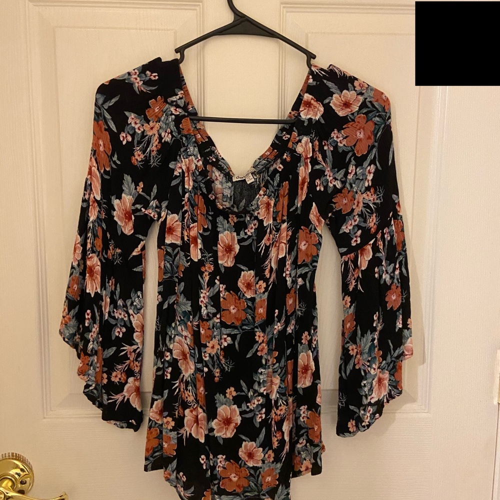 Off the shoulder floral blouse
